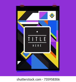 Trendy geometric elements memphis poster design. Retro style texture, pattern and elements. Modern abstract cover design template