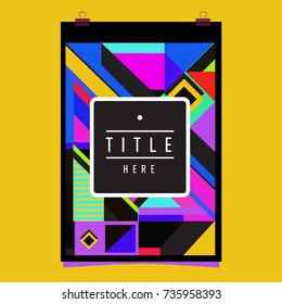 Trendy geometric elements memphis poster design. Retro style texture, pattern and elements. Modern abstract cover design template