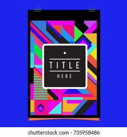 Trendy geometric elements memphis poster design. Retro style texture, pattern and elements. Modern abstract cover design template