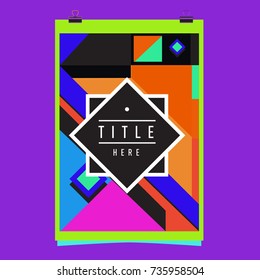 Trendy geometric elements memphis poster design. Retro style texture, pattern and elements. Modern abstract cover design template