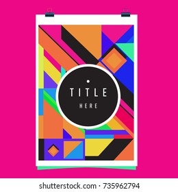 Trendy geometric elements memphis poster design. Retro style texture, pattern and elements. Modern abstract cover design template
