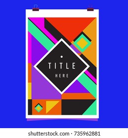 Trendy geometric elements memphis poster design. Retro style texture, pattern and elements. Modern abstract cover design template
