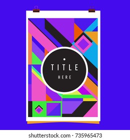 Trendy geometric elements memphis poster design. Retro style texture, pattern and elements. Modern abstract cover design template
