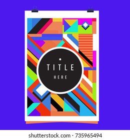 Trendy geometric elements memphis poster design. Retro style texture, pattern and elements. Modern abstract cover design template