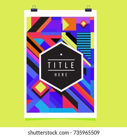 Trendy geometric elements memphis poster design. Retro style texture, pattern and elements. Modern abstract cover design template