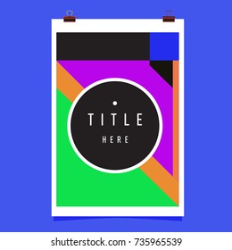 Trendy geometric elements memphis poster design. Retro style texture, pattern and elements. Modern abstract cover design template