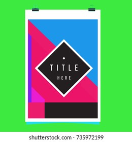 Trendy geometric elements memphis poster design. Retro style texture, pattern and elements. Modern abstract cover design template