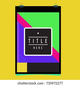 Trendy geometric elements memphis poster design. Retro style texture, pattern and elements. Modern abstract cover design template