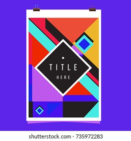 Trendy geometric elements memphis poster design. Retro style texture, pattern and elements. Modern abstract cover design template