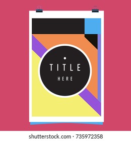 Trendy geometric elements memphis poster design. Retro style texture, pattern and elements. Modern abstract cover design template