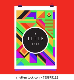 Trendy geometric elements memphis poster design. Retro style texture, pattern and elements. Modern abstract cover design template