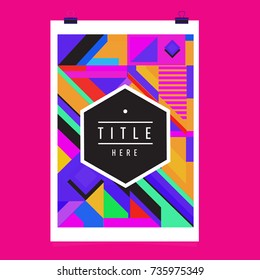 Trendy geometric elements memphis poster design. Retro style texture, pattern and elements. Modern abstract cover design template