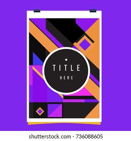 Trendy geometric elements memphis poster design. Retro style texture, pattern and elements. Modern abstract cover design template