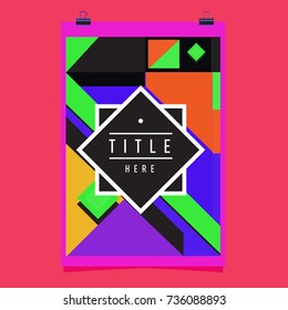 Trendy geometric elements memphis poster design. Retro style texture, pattern and elements. Modern abstract cover design template