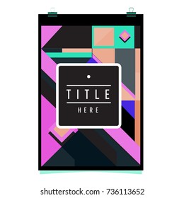 Trendy geometric elements memphis poster design. Retro style texture, pattern and elements. Modern abstract cover design template