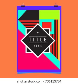 Trendy geometric elements memphis poster design. Retro style texture, pattern and elements. Modern abstract cover design template