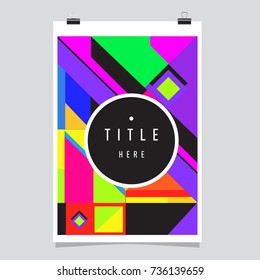 Trendy geometric elements memphis poster design. Retro style texture, pattern and elements. Modern abstract cover design template
