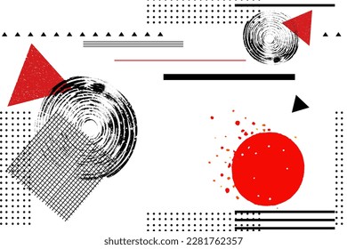 Los elementos geométricos de moda hacen que el patrón sea fluido. Textura, patrón y elementos geométricos de estilo moderno. Afiche de diseño abstracto, portada, diseño de tarjeta.