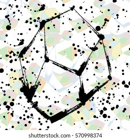Trendy geometric elements. Polygonal icons with artistic colored background. Vector. Isolated. 