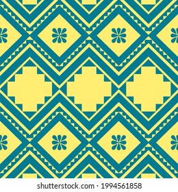 Trendy geometric ethnic seamless pattern on yellow background for wallpaper,
Gift wrapping paper, fashion print etc.