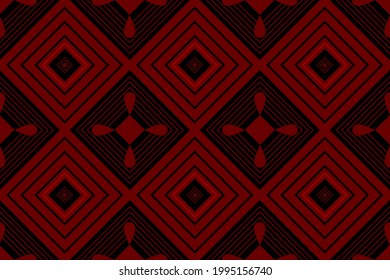 Trendy geometric ethnic seamless pattern on black background for fashion print, wallpaper, gift wrapping paper etc.