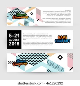 Patrón plano geométrico a la moda, banners con fondo abstracto