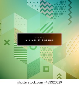 Trendy geometric flat pattern, frame with abstract background for brochure, flyer or presentations design, vector illustration.