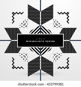 Trendy geometric flat pattern, frame with abstract background for brochure, flyer or presentations design, vector illustration.