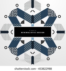 Trendy geometric flat pattern, frame with abstract background for brochure, flyer or presentations design, vector illustration.