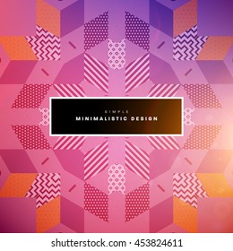 Trendy geometric flat pattern, frame with abstract background for brochure, flyer or presentations design, vector illustration.