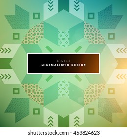 Trendy geometric flat pattern, frame with abstract background for brochure, flyer or presentations design, vector illustration.