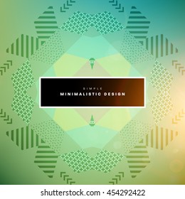 Trendy geometric flat pattern, frame with abstract background for brochure, flyer or presentations design, vector illustration.