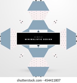 Trendy geometric flat pattern, frame with abstract background for brochure, flyer or presentations design, vector illustration.