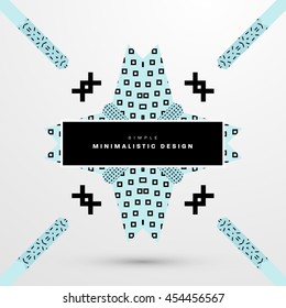 Trendy geometric flat pattern, frame with abstract background for brochure, flyer or presentations design, vector illustration.