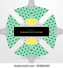 Trendy geometric flat pattern, frame with abstract background for brochure, flyer or presentations design, vector illustration.