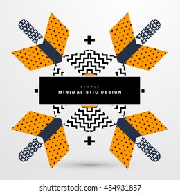 Trendy geometric flat pattern, frame with abstract background for brochure, flyer or presentations design, vector illustration.