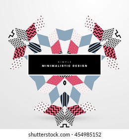 Trendy geometric flat pattern, frame with abstract background for brochure, flyer or presentations design, vector illustration.