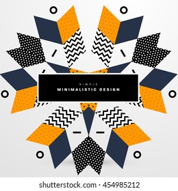 Trendy geometric flat pattern, frame with abstract background for brochure, flyer or presentations design, vector illustration.