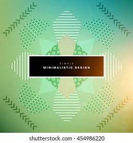 Trendy geometric flat pattern, frame with abstract background for brochure, flyer or presentations design, vector illustration.