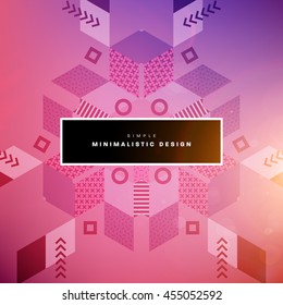 Trendy geometric flat pattern, frame with abstract background for brochure, flyer or presentations design, vector illustration.