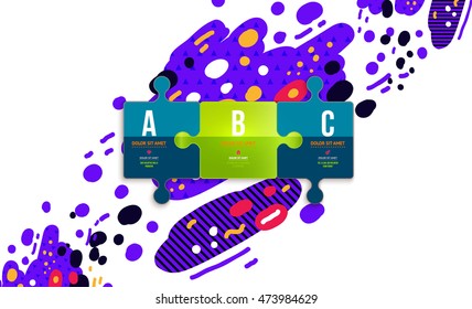 Trendy geometric flat pattern, frame with abstract background for brochure, flyer or presentations design, vector illustration.