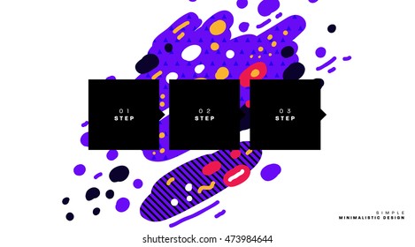 Trendy geometric flat pattern, frame with abstract background for brochure, flyer or presentations design, vector illustration.