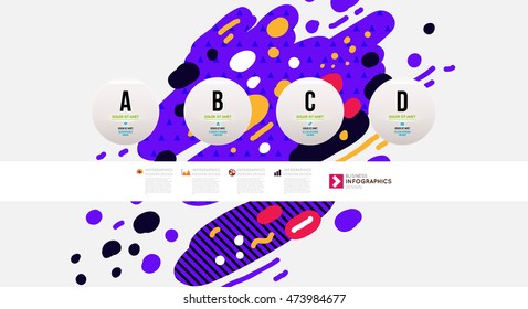 Trendy geometric flat pattern, frame with abstract background for brochure, flyer or presentations design, vector illustration.