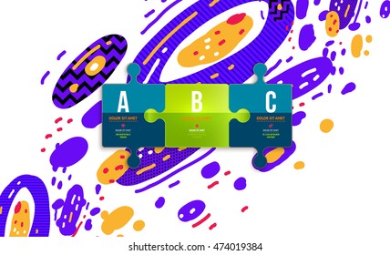 Trendy geometric flat pattern, frame with abstract background for brochure, flyer or presentations design, vector illustration.
