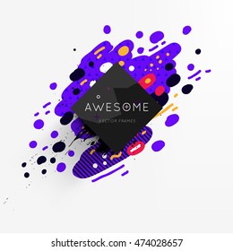 Trendy geometric flat pattern, frame with abstract background for brochure, flyer or presentations design, vector illustration.