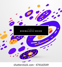 Trendy geometric flat pattern, frame with abstract background for brochure, flyer or presentations design, vector illustration.