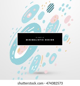 Trendy geometric flat pattern, frame with abstract background for brochure, flyer or presentations design, vector illustration.