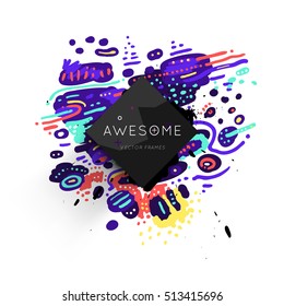 Patrón plano geométrico de moda, marco con fondo abstracto para el diseño de folletos, volantes o presentaciones, ilustración vectorial.