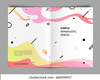 Trendy geometric flat pattern, frame with abstract background for brochure, flyer or presentations design, vector illustration.