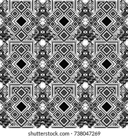 Trendy geometric flat seamless pattern, vector texture for abstract background or brochure, flyer, presentations design. Design for poster, card, invitation in white, gray and black colors.